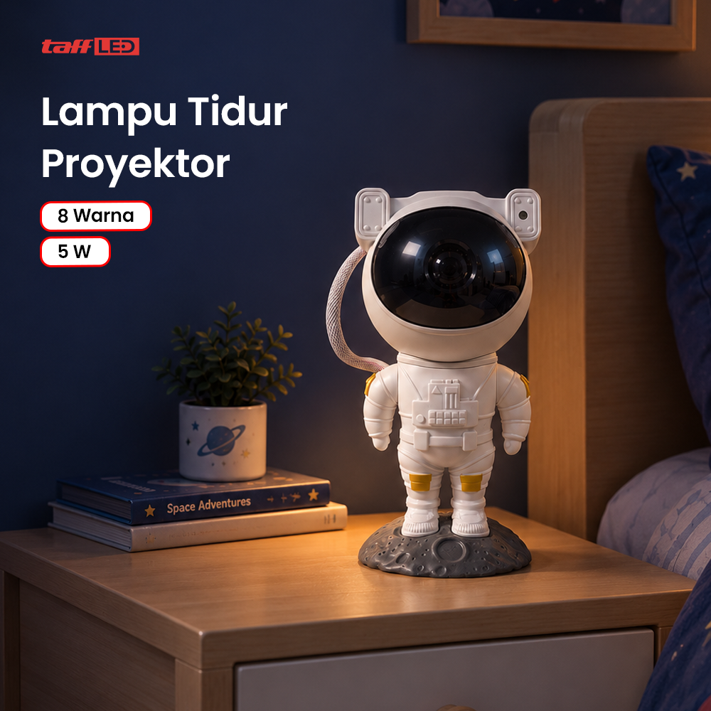 Gambar produk TaffLED Lampu Tidur Proyektor Astronaut Galaxy Light 8 Colors 240V 5W - HD481 - Utama