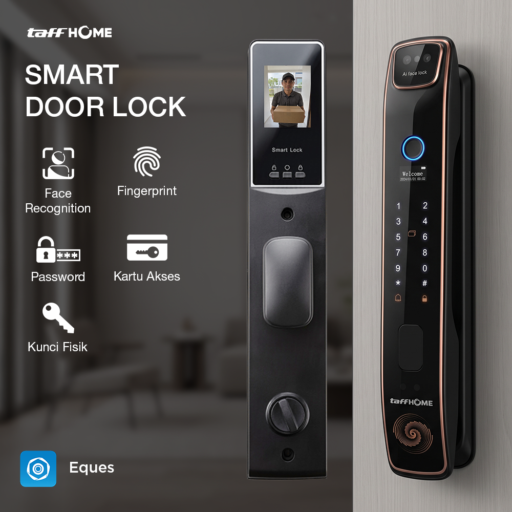Gambar produk TaffHOME Smart Door Lock Fingerprint Face Recognition Password - 5S - Utama