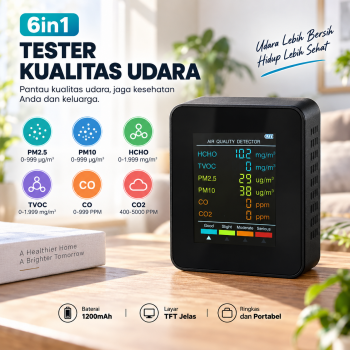 Gambar produk KKMOON Tester Kualitas Udara Air Quality Detector 6in1 1200mAh - ZN-MT07