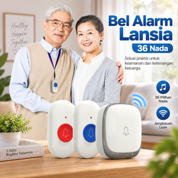GIGMA Bel Wireless Alarm Lansia Caregiver Pager Waterproof 36 Nada - B220