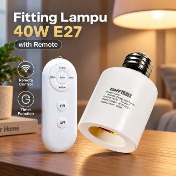 Gambar produk TaffLED Fitting Lampu Bohlam 40W E27 with Remote - YX-428A
