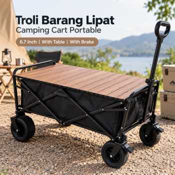 VLTX Troli Barang Lipat Camping Cart Portable 6.7 Inch with Table - CH-15