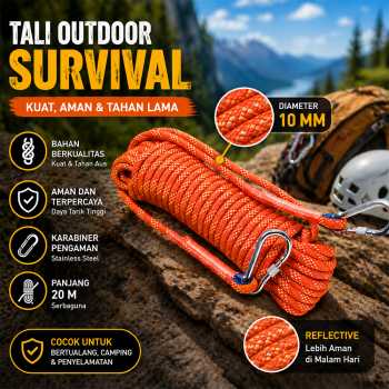 RayMING Tali Paracord Panjat Tebing Outdoor Darurat Survival Fire Rope - RM-20