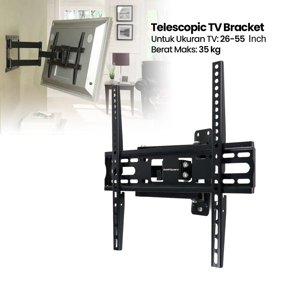 Gambar produk Taffware Bracket TV Dinding Telescopic VESA 400 x 400 for 26-55 Inch - CN814 - 1