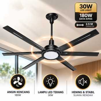 SOVE Titan Kipas Angin Gantung Plafon Celling Fan LED 30W 180W 2.5M - SYM-3000