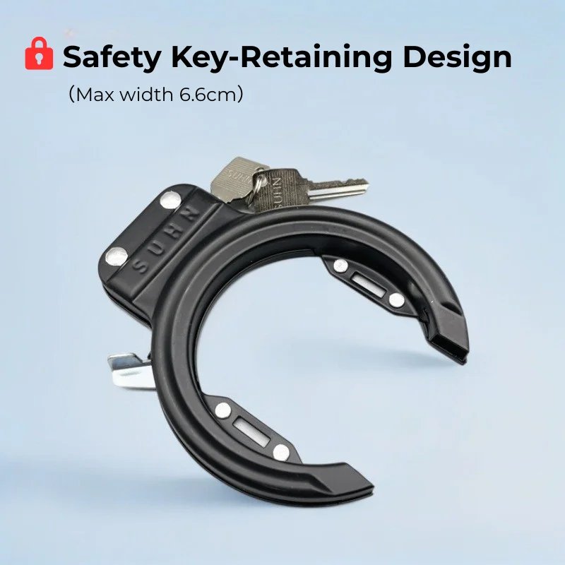 Gambar produk SHUN Kunci Gembok Sepeda Horseshoe Ring Lock Steel 10cm with Key - GT15 - 4