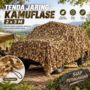 Gambar produk VILEAD Tenda Jaring Kamuflase Camping Militer Camouflage Net 2x3M - SG023