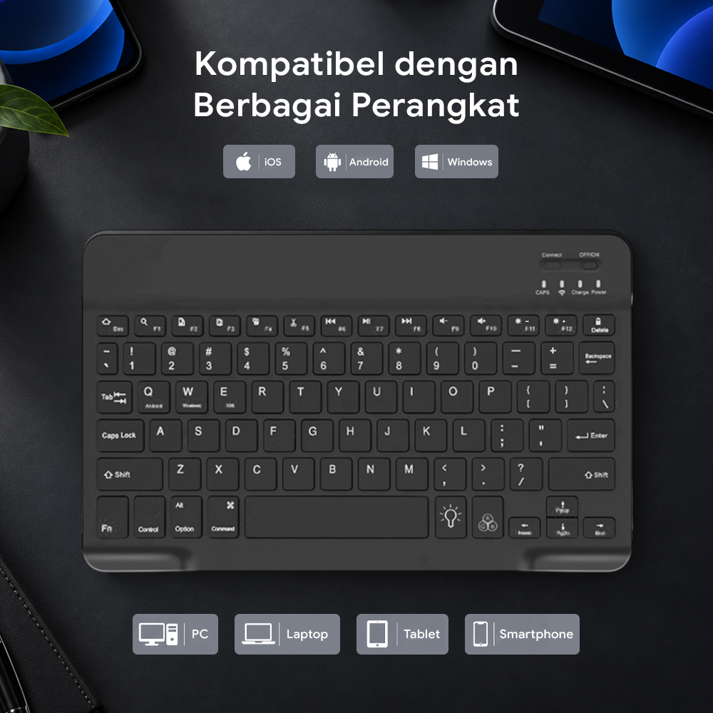 Gambar produk EMTRA Keyboard Wireless Mini Bluetooth 5.0 RGB Silent Click - SS01 - 2