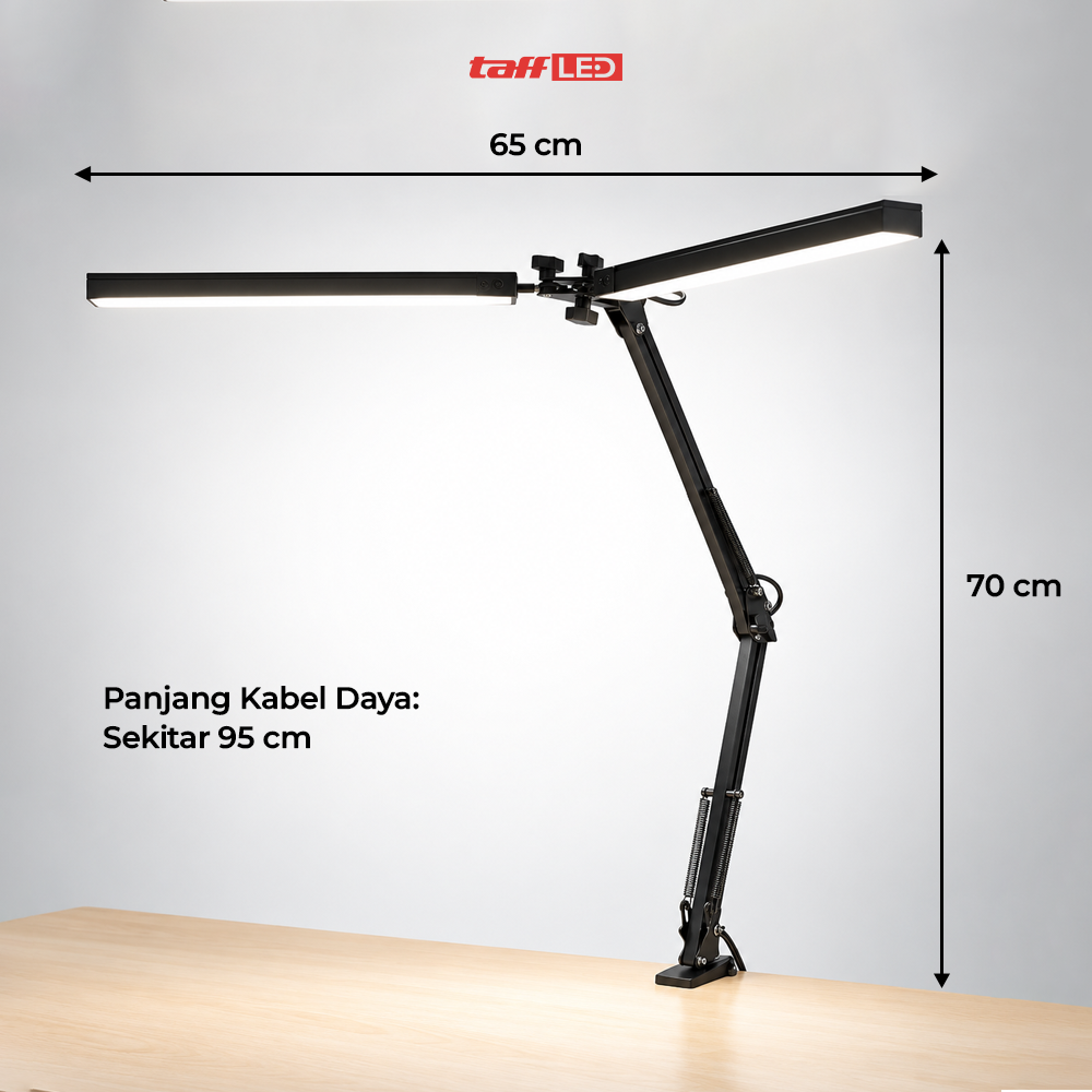 Gambar produk TaffLED Lampu Meja Belajar LED DoubleHeadMemory 3 Color 3000-6500K - ZN14 - 8