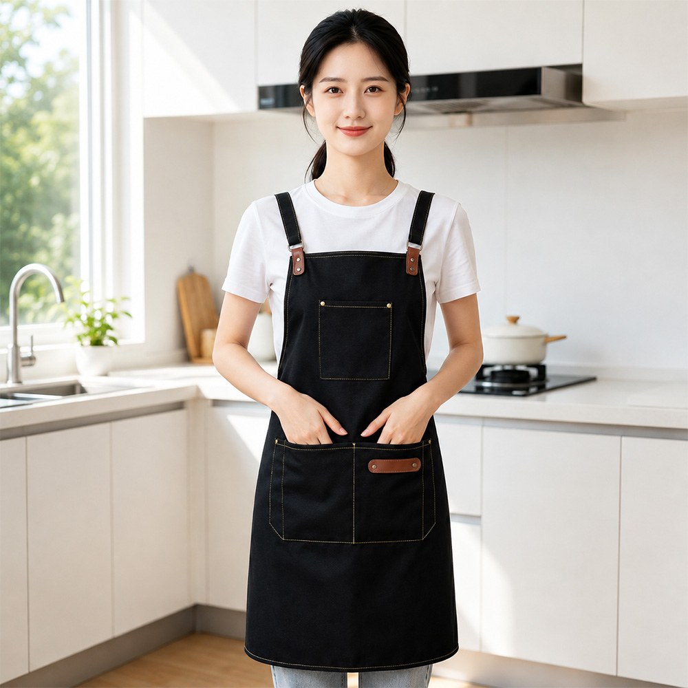 Gambar produk Bulc Celemek Masak Apron Dapur Barista Kantong Depan Adjustable Strap Canvas - JJ50 - 1