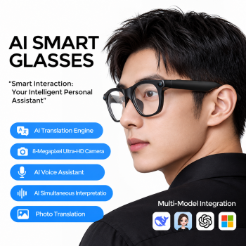 Gambar produk Onse Smart Glasses AI Kacamata Spy 8 MP WiFi Voice Control IP65 290mAh - GL12