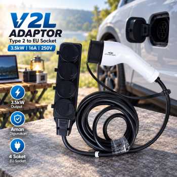 Gambar produk OTOHEROES Adaptor V2L Mobil Listrik Type 2 to EU Socket 3.5kW 16A 250V - EDC07