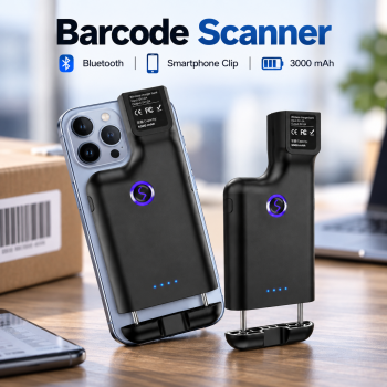Gambar produk JEESTON Barcode Scanner Bluetooth 2.4GHz Clip On 1D 2D 3000mAh - 101DC