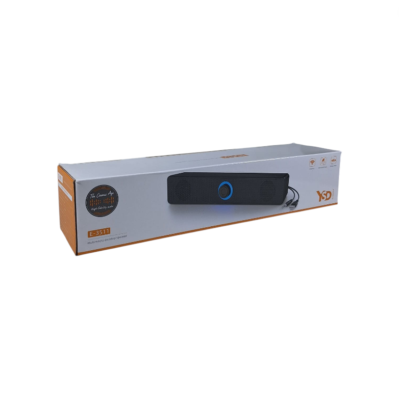 Gambar produk YSD Speaker Desktop Bluetooth USB Smart EQ AUX 2.0 Channel Lossless 6W - E-3511 - Kemasan