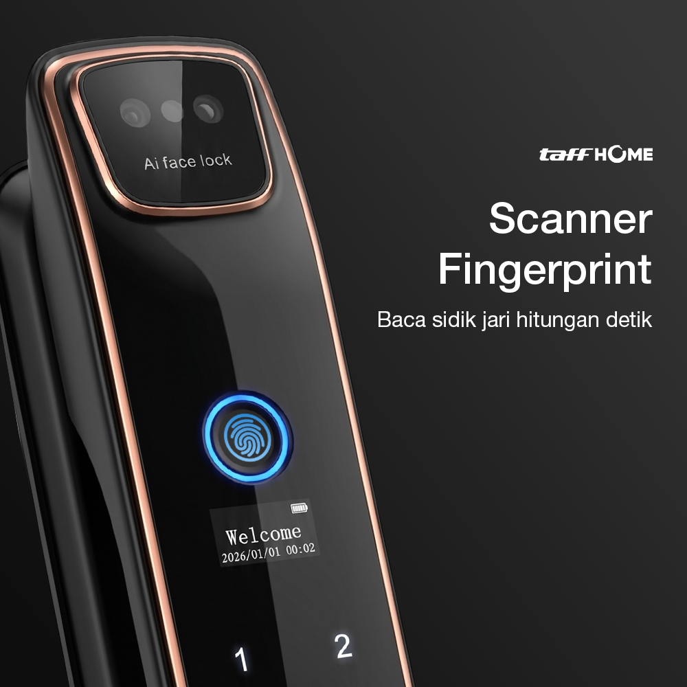 Gambar produk TaffHOME Smart Door Lock Fingerprint Face Recognition Password - 5S - 3