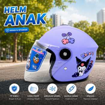 Gambar produk NYQO Helm Sepeda Anak Half Face Sport Long Visor Kids Helmet Kuromi - H520