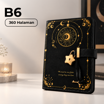 HAISI Buku Diary Notebook Catatan Jurnal B6 360 Halaman with Lock - TD-500