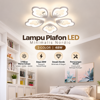 IWP Lampu Plafon LED Nordic Flower Petal Dimmable 3 Color 48W - IP359