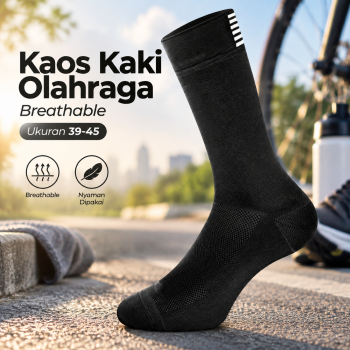 Gambar produk Liteskin Kaos Kaki Panjang Olahraga Breathable Sock Pria 39-45 - CO1
