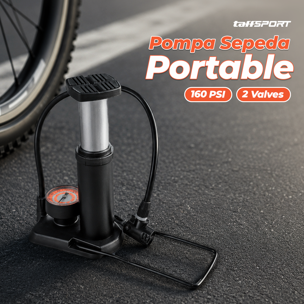 Gambar produk TaffSPORT Pompa Sepeda Portable Light Mini Floor Pump 160 PSI - PM50 - Utama