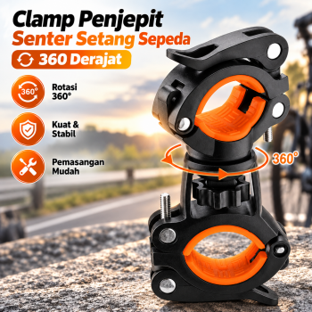 Gambar produk Cycle Zone Clamp Penjepit Senter Setang Sepeda 360 Derajat - ZH1035