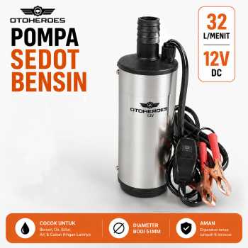 OTOHEROES Pompa Sedot Bensin Oli Mobil Transfer Pump 51mm 12V 32L/m - JS-12