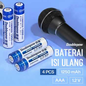 Gambar produk Doublepow Baterai Isi Ulang AAA Ni-MH Button Top 1250mAh 1.2V 4 PCS