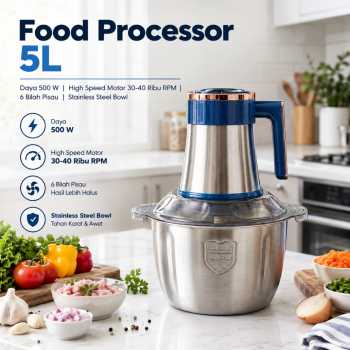Gambar produk Weza Food Processor Penggiling Daging Meat Grinder 6 Leaf 5L 500W - JJ-1980