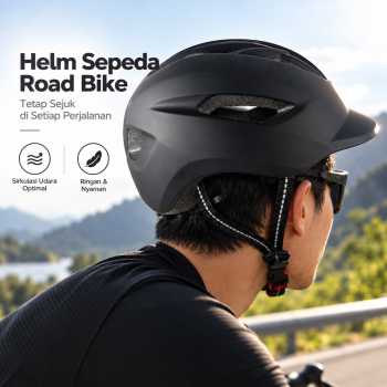 DEXOLZ Helm Sepeda Road Bike Ultralight Bicycle Helmet LED 10 Air Vent - HT-31