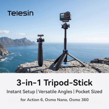 TELESIN Tripod Mini Kamera Aksi Tongsis Monopod Magnetic Mount 65cm - S1-TSS-10