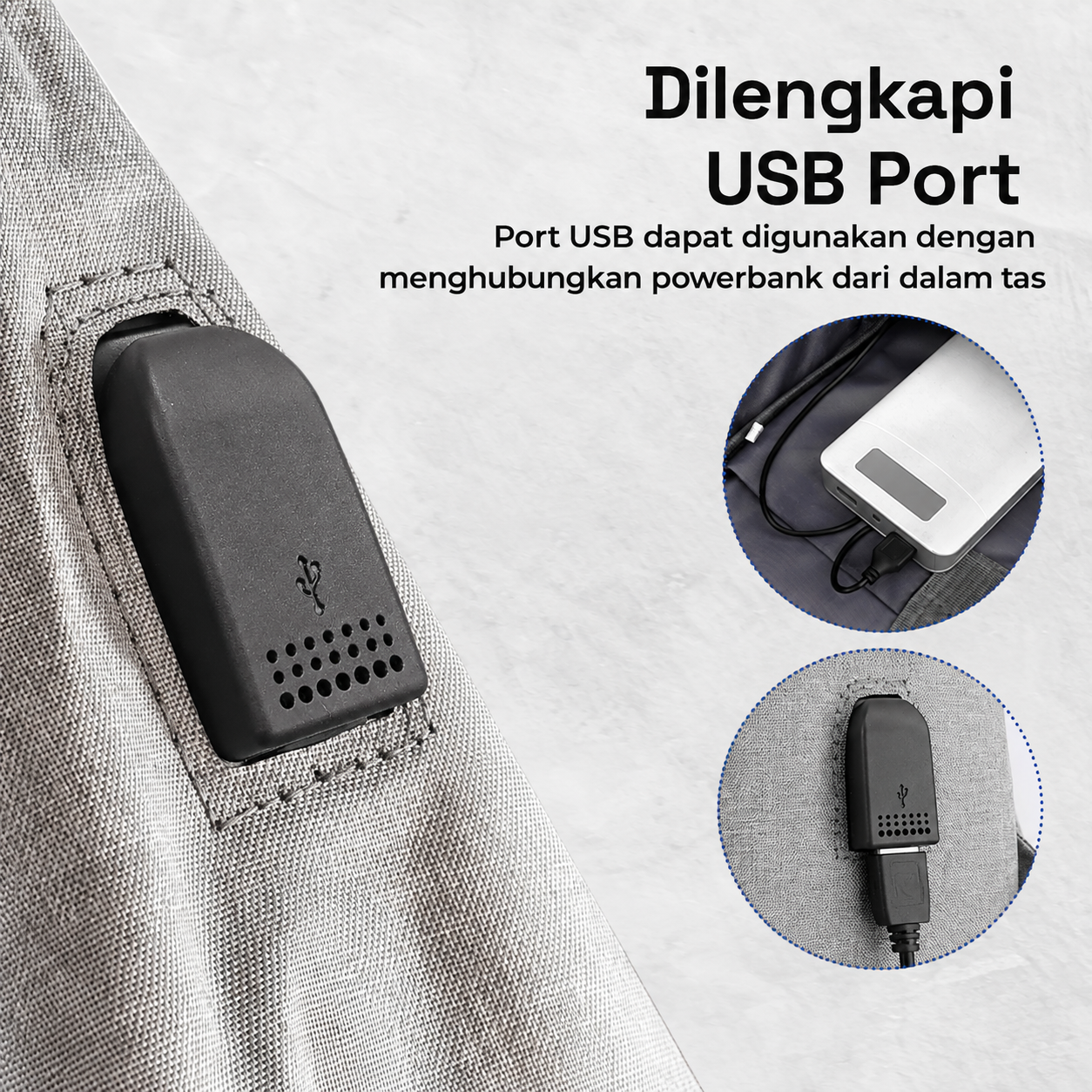 Gambar produk QUVLEN Tas Ransel Laptop Backpack with USB Charger Port - KC04 - 2