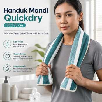 Gambar produk Beiw Handuk Mandi Quickdry Bath Towel Polyester Soft Woven 35x75cm - U0767