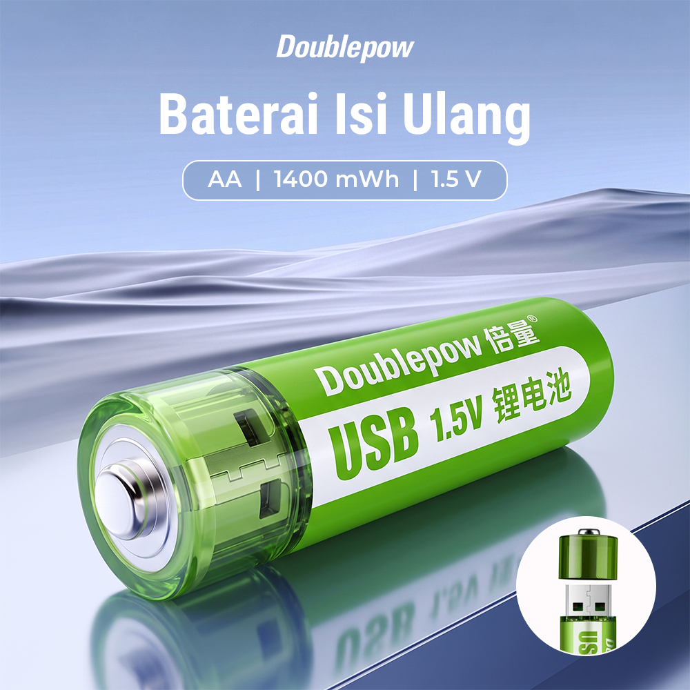 Gambar produk Doublepow Baterai Isi Ulang AA Li-Ion Button Top 1400mWh 1.5V 1 PCS - Utama