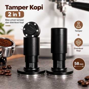 Gambar produk One Two Cups Tamper Kopi Espresso 2in1 Jarum Threaded Spring Loaded - FEN60
