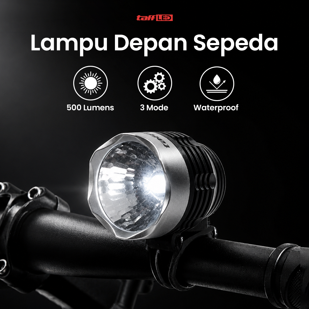 Gambar produk TaffLED Lampu Depan Sepeda LED XML-Q5 Waterproof CR2032 500 Lumens - ZHA14 - Utama