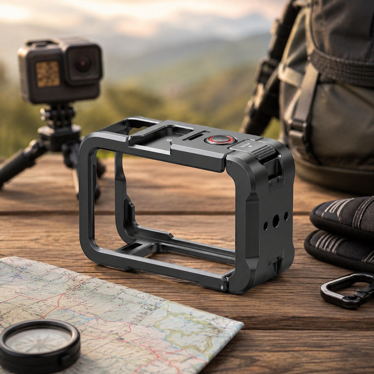 Gambar produk TELESIN Frame Case DJI Osmo Action 6 Pelindung Kamera Aksi Aluminium - S6-FMS-35-TDJ - 1