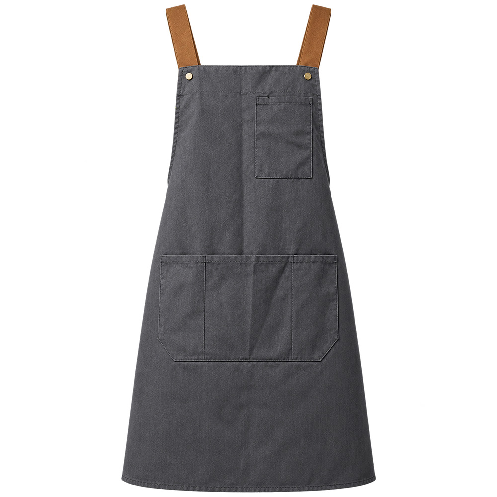 Gambar produk Bulc Celemek Masak Apron Linen Dapur Barista Model Kantong Depan - JJ45 - Kemasan