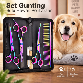 Gambar produk Biutte.co Set Gunting Grooming Bulu Hewan Peliharaan 4in1 - 62HRC