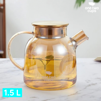 One Two Cups Teko Teh Kaca Tahan Panas Api Borosilicate Glass Teapot - TK13