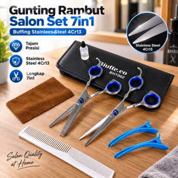 Biutte.co Gunting Rambut Salon Set 7in1 Buffing Stainlees Steel 4Cr13 - BHT002