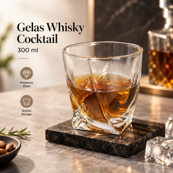 One Two Cups Gelas Whisky Cocktail Old Fashioned Rock Glass 300ml - GW-300