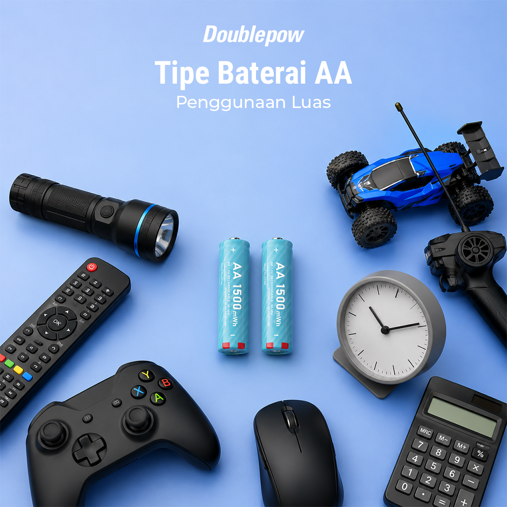 Gambar produk Doublepow Baterai Isi Ulang AA Ni-MH Button Top 1500mWh 1.2V 2PCS - 3