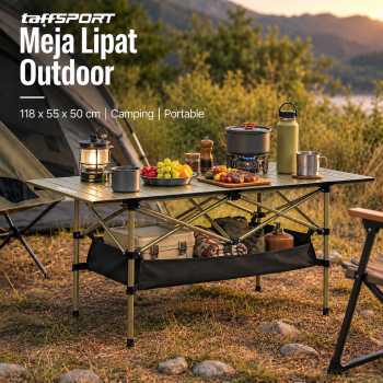 TaffSPORT Meja Lipat Outdoor Piknik Camping Portable Table 118x55x50cm - TX120