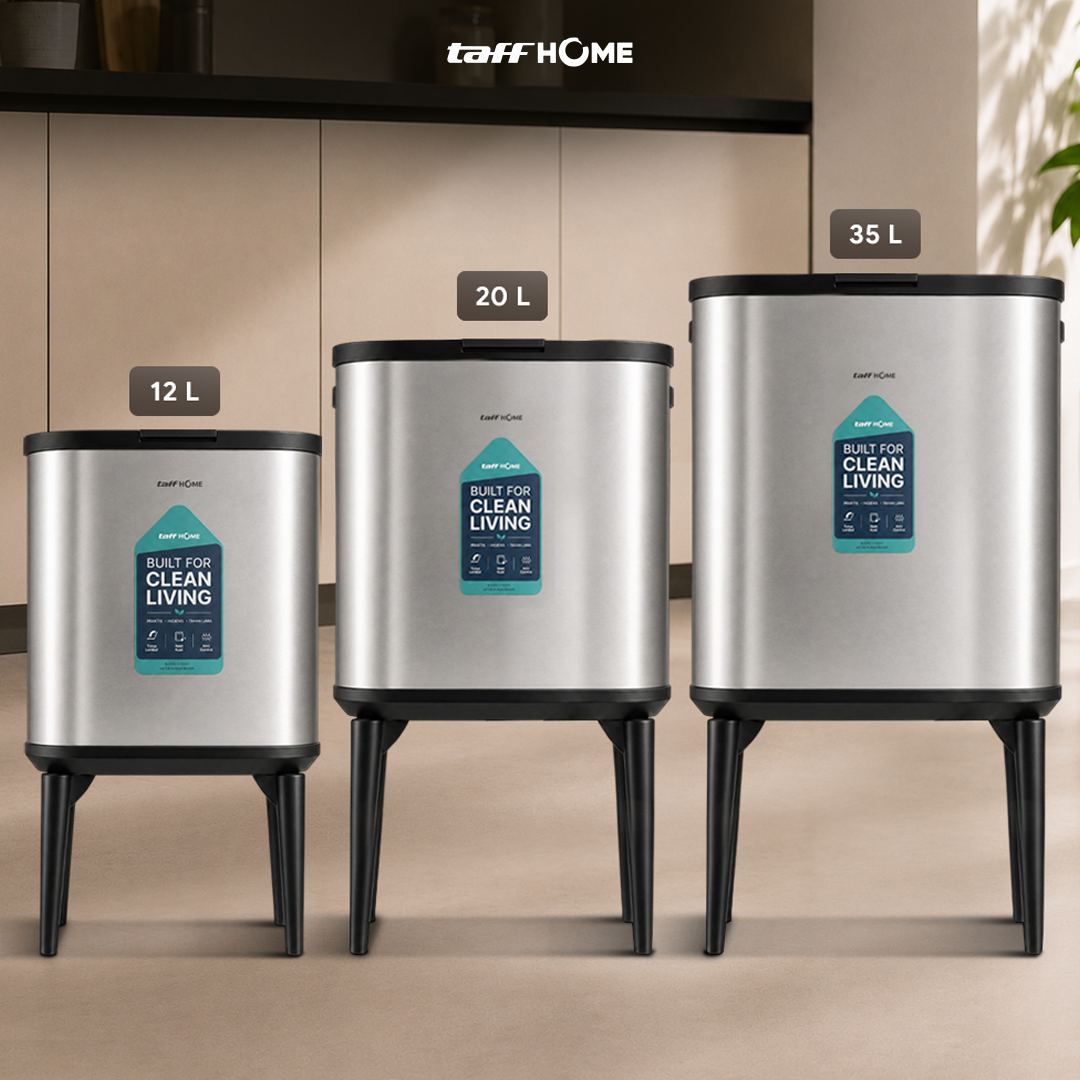 Gambar produk TaffHOME Tempat Sampah Tekan Press Trash Bin Quick Opening with Legs 20L - T40 - 6