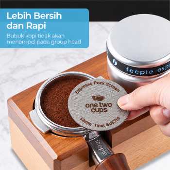 Gambar produk One Two Cups Puck Screen Portafilter Espresso Machine 150 Micron 53mm 1mm - SUS3 - 1