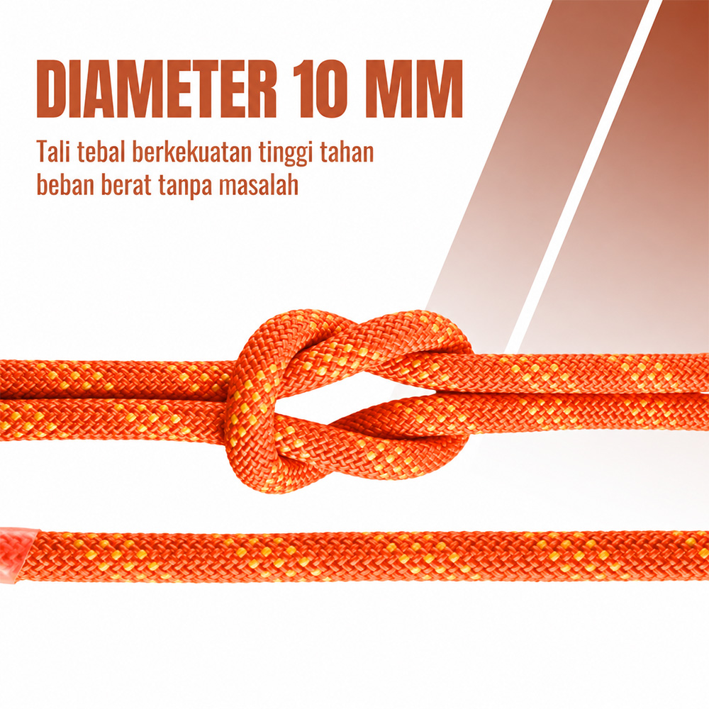Gambar produk TaffSPORT Tali Paracord Panjat Tebing Outdoor Darurat Survival Rope 10mm 20M - RM-20 - 1