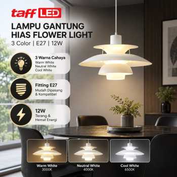 TaffLED Lampu Gantung Hias Flower Light 3 Color E27 12W - HLE27