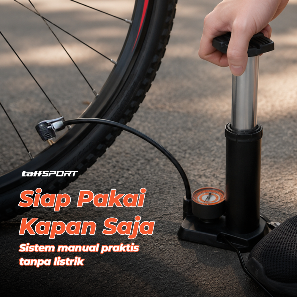 Gambar produk TaffSPORT Pompa Sepeda Portable Light Mini Floor Pump 160 PSI - PM50 - 2