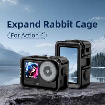 FLYMILE Frame Case Cage Kamera Aksi Cold Shoe for DJI Osmo Action 6 - F60