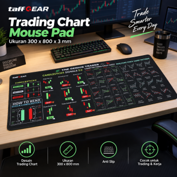 TaffGEAR Mouse Pad Gaming Desk Mat Trading Chart Pattern Anti Slip - EC1